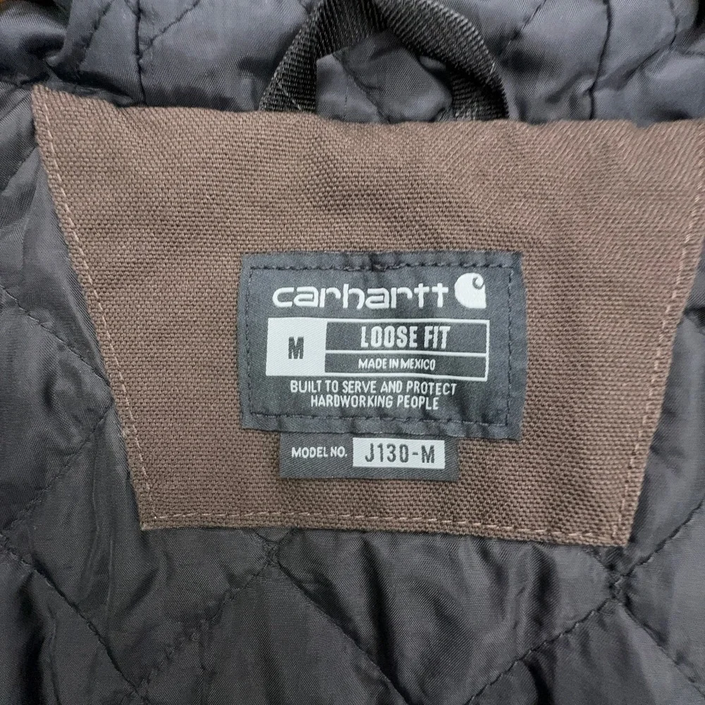 Carhartt Active Jac Washed Duck Insulated Mens Medium J130 Brown Hooded NWT